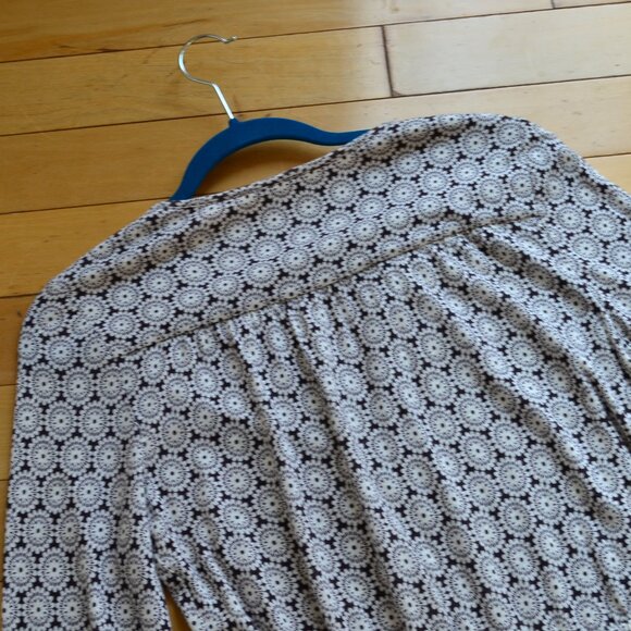 Boden Linen Blend Dress Floral Long Sleeve Pockets Tassel Tie Size 8R - Picture 11 of 14